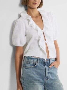 Aritzia Little Moon Hydrangea Blouse Sz L